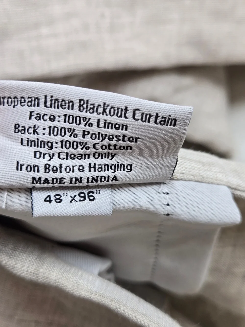 NWOT QUINCE Set Of 2 48x96 European Linen True Blackout Curtains Flax 0012